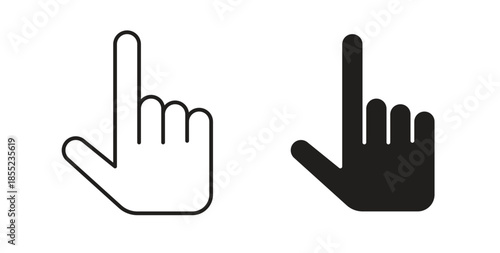 Cursor hand icons. Outline icons vector collection. flat illustrations
