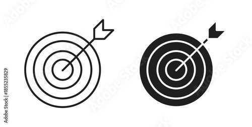 Darts icons. Outline icons vector collection. flat illustrations