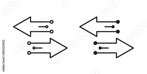 Data transfer icons. Outline icons vector collection. flat illustrations