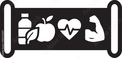 Healthy lifestyle symbols isolated on white background