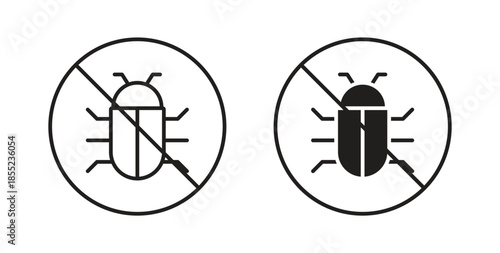 Debug icons. Outline icons vector collection. flat illustrations