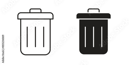 Delete icons. Outline icons vector collection. flat illustrations