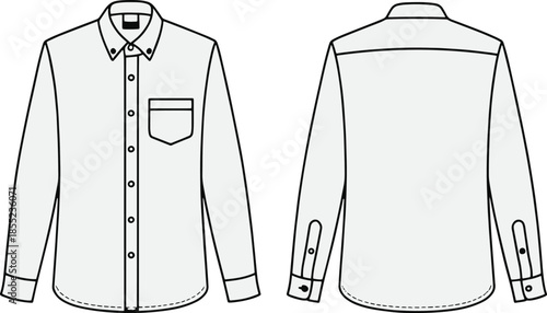Classic long sleeve button-down shirt design Vector