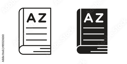 Dictionaries icons. Outline icons vector collection. flat illustrations