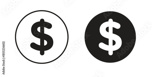 Dollar icons. Outline icons vector collection. flat illustrations