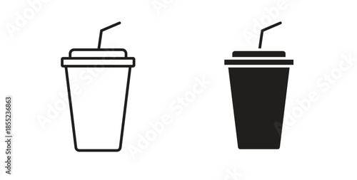 Drink icons. Outline icons vector collection. flat illustrations