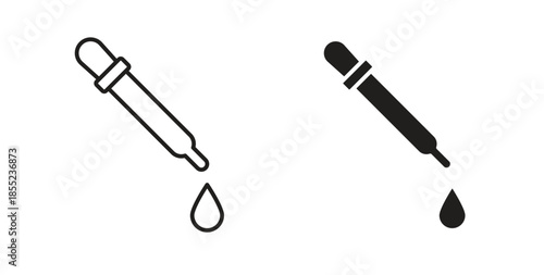 Dropper pipette icons. Outline icons vector collection. flat illustrations