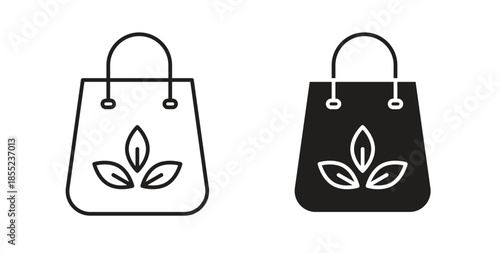 Eco bag icons. Outline icons vector collection. flat illustrations