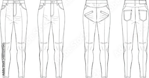 Classic jeans design pattern collection Vector