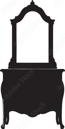 Ornate Dressing Table with Mirror Silhouette vanity furniture