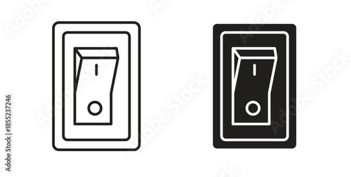 Electric switch icons. Outline icons vector collection. flat illustrations