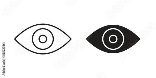 Eye icons. Outline icons vector collection. flat illustrations