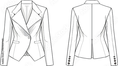 Modern blazer design with asymmetrical closure Vector