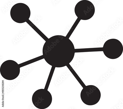 Central node with connections isolated on white background