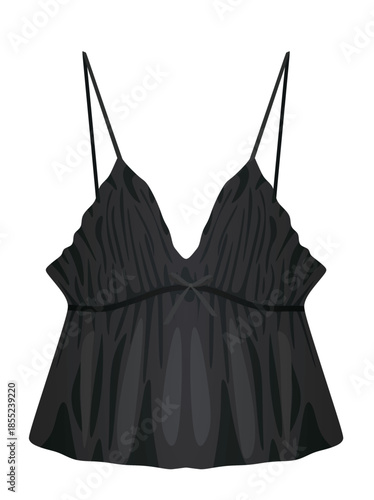 Black strap t shirt. vector illustration