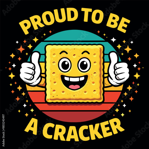 Proud to Be a Cracker Cartoon Illustration