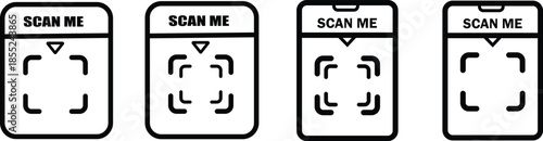 Smartphone Scan Me Icons Set for Mobile QR Code Reader and Digital Payment Apps vector icon set