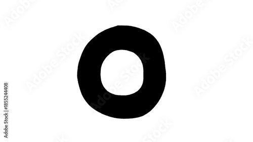 Animated big letter O black & white