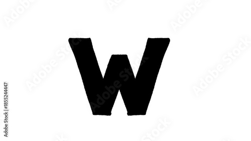 Animated big letter W black & white