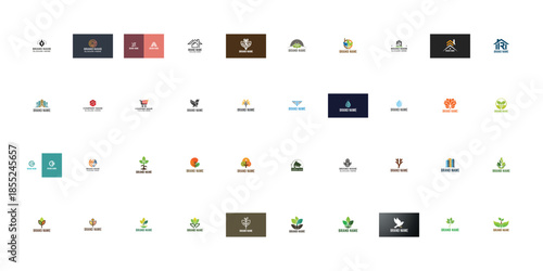 Collection of various company with different colors and brand names