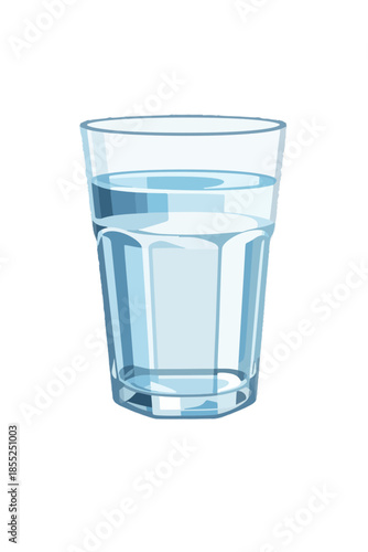 Glass of water half full showing optimism concept