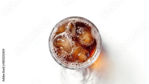 Video A close-up shot of a glass of soda sitting on a table