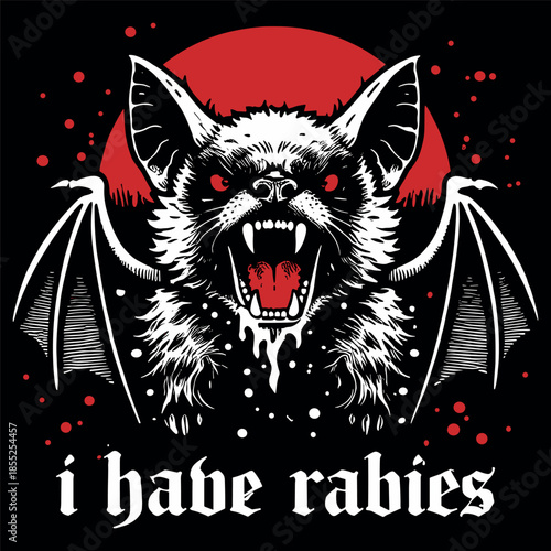 Rabid Bat Horror Illustration