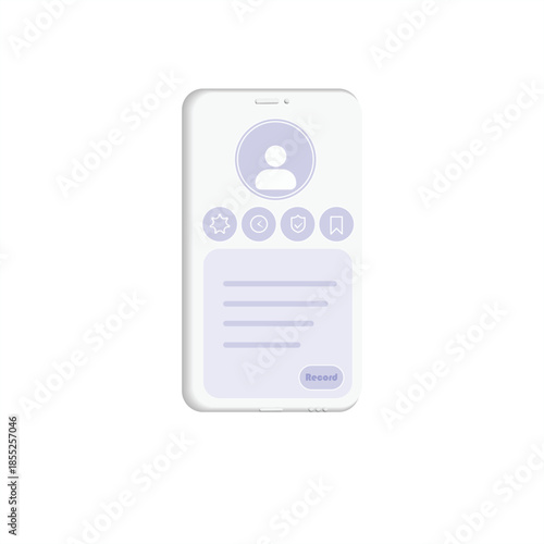 3D Mobile Phone Interface with User Account Dashboard