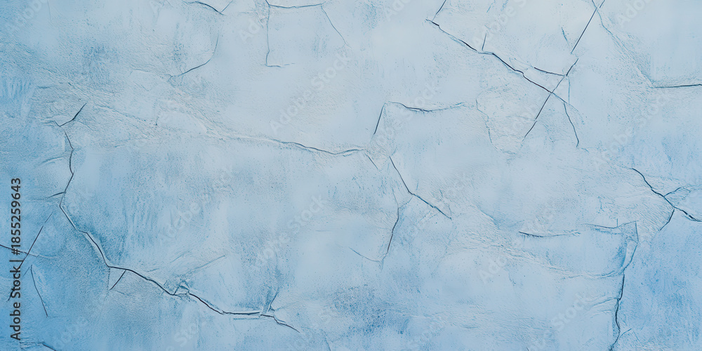 Fototapeta premium cracked azure texture with intricate fissures on weathered surface evoking frozen serenity ideal for abstract wallpaper or banner copy space