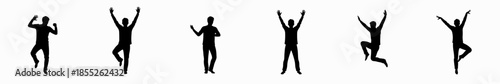 Simple Silhouette Illustration of a Person Celebrating and Expressing Joy Collection