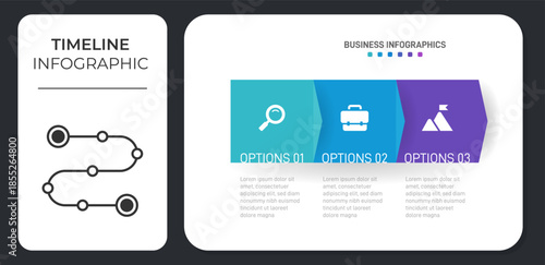 Progress bar featuring 3 arrow-shaped elements, symbolizing the three stages of business strategy and progression. Clean timeline infographic design template. Vector for mobile presentation.