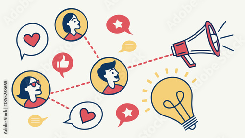 Social media marketing icons – likes, share, comments, followers, engagement symbols