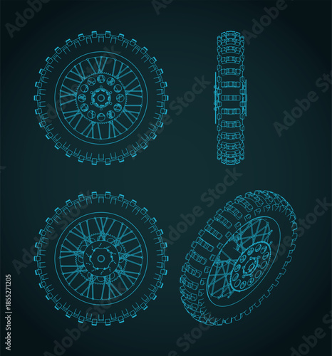 Dirt bike rear wheel blueprints