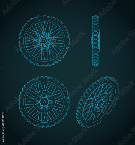 Dirt bike front wheel blueprints