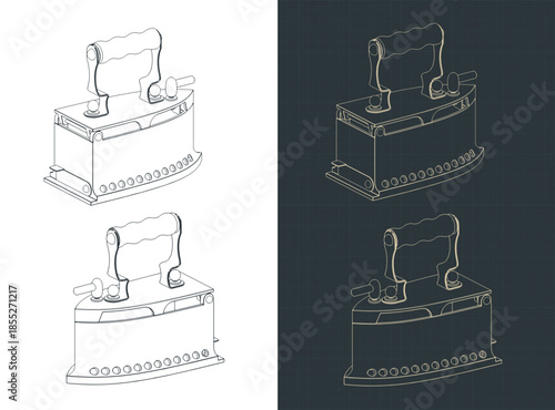 Old charcoal iron isometric drawings
