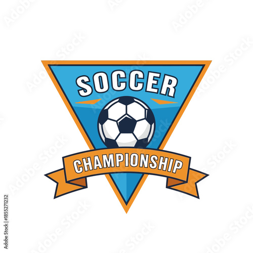 Dynamic soccer championship logo featuring a confident design with a soccer