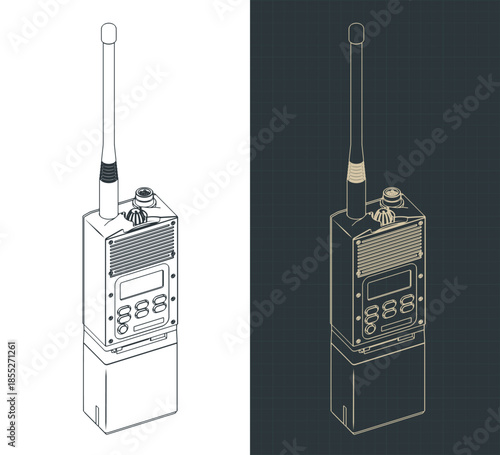 Portable military radio station isometric drawings