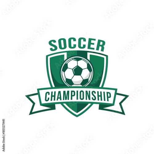 Dynamic soccer championship emblem illustrating competitive spirit and teamwork