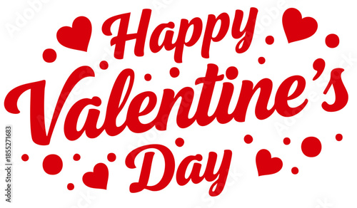 Happy Valentines Day greeting card. Calligraphic design for print cards, banner, poster Hand drawn text lettering for Valentines Day with hearts shape Vector illustration isolated on white background.