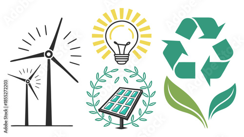 Sustainable energy and recycling Vector