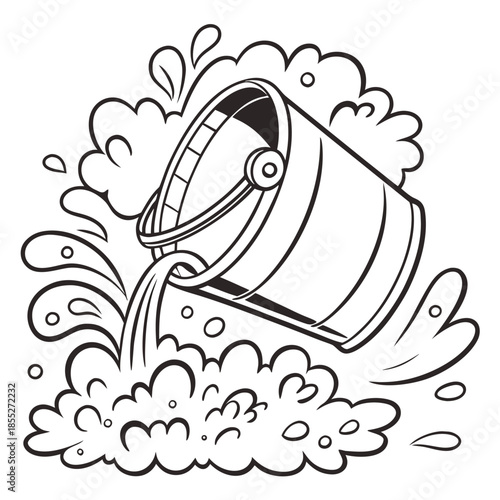 Watering can pouring water Vector