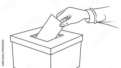 Hand placing ballot into box Vector
