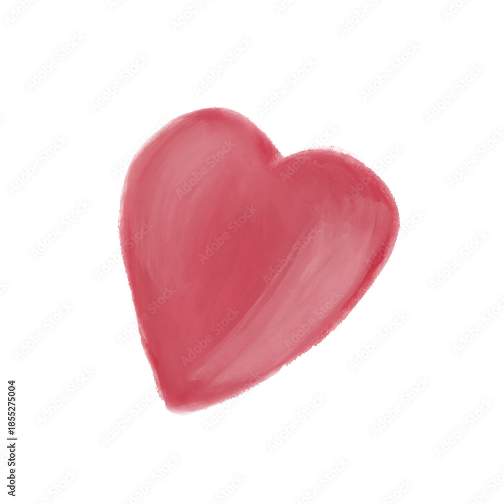 Fototapeta premium Soft red heart shape art symbol of love romance affection and sweet valentine's day celebration, png background.