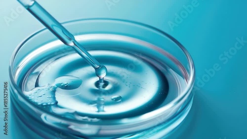 Video A close-up shot of a glass containing a liquid, possibly a drink or chemical