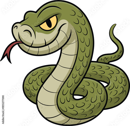 Cute cartoon scorpion character vector illustration with happy face and curved stinger isolated on white background for kids education mascot