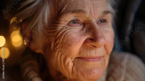 A woman is reading a book while wearing a sweater. She has a serious expression on her face