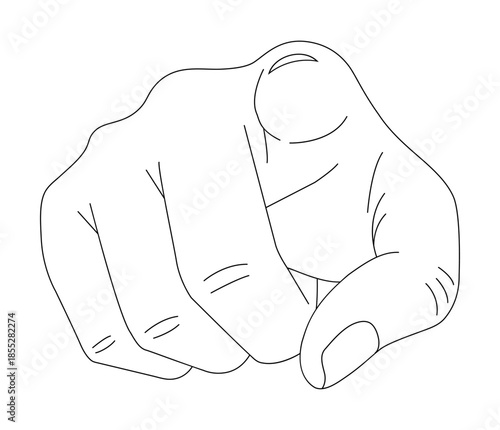 Pointing Hand Line Art Illustration