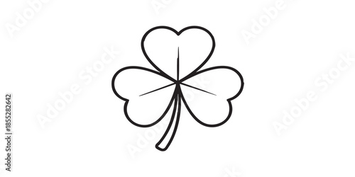 Three leaf clover outline icon vector
