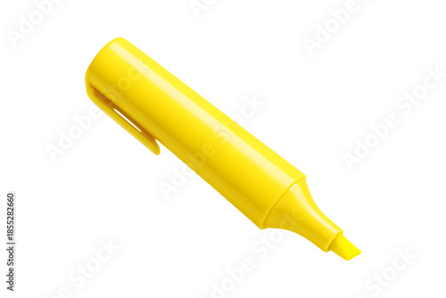 Yellow Highlighter Marker Pen for Office and Study Isolated on a Transparent Background