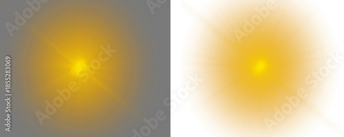 Vibrant golden light bursts on dark background for design